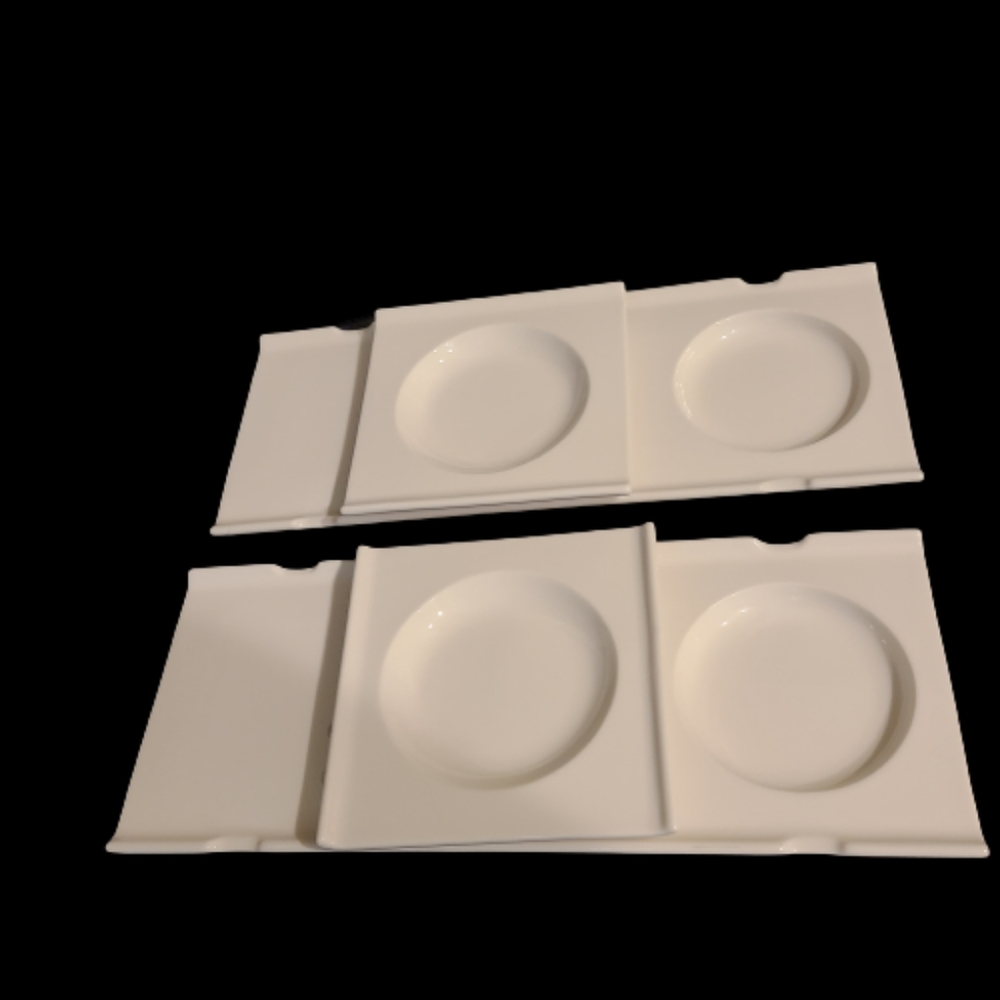 *Crate And Barrel For Life Sushi Plate Set with Sauce Bowls.